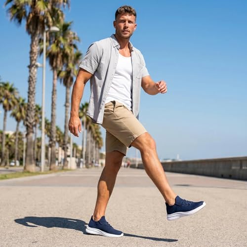 Image of vibdiv Men's Lightweight Sneakers Breathable Casual Walking Shoes Comfortable for Daily Work Gym Travel