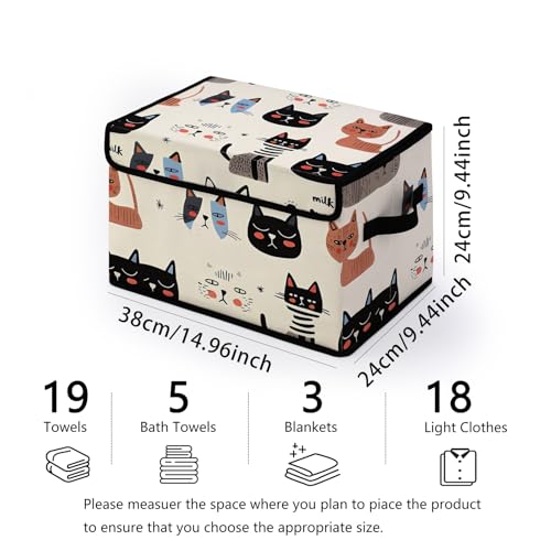 Image of Stackable Storage Bins with Lids,Closet Organizers Fabric Box for Home and Office,Blanket Clothes Organizers,Under Bed Storage Containers 3 Pack