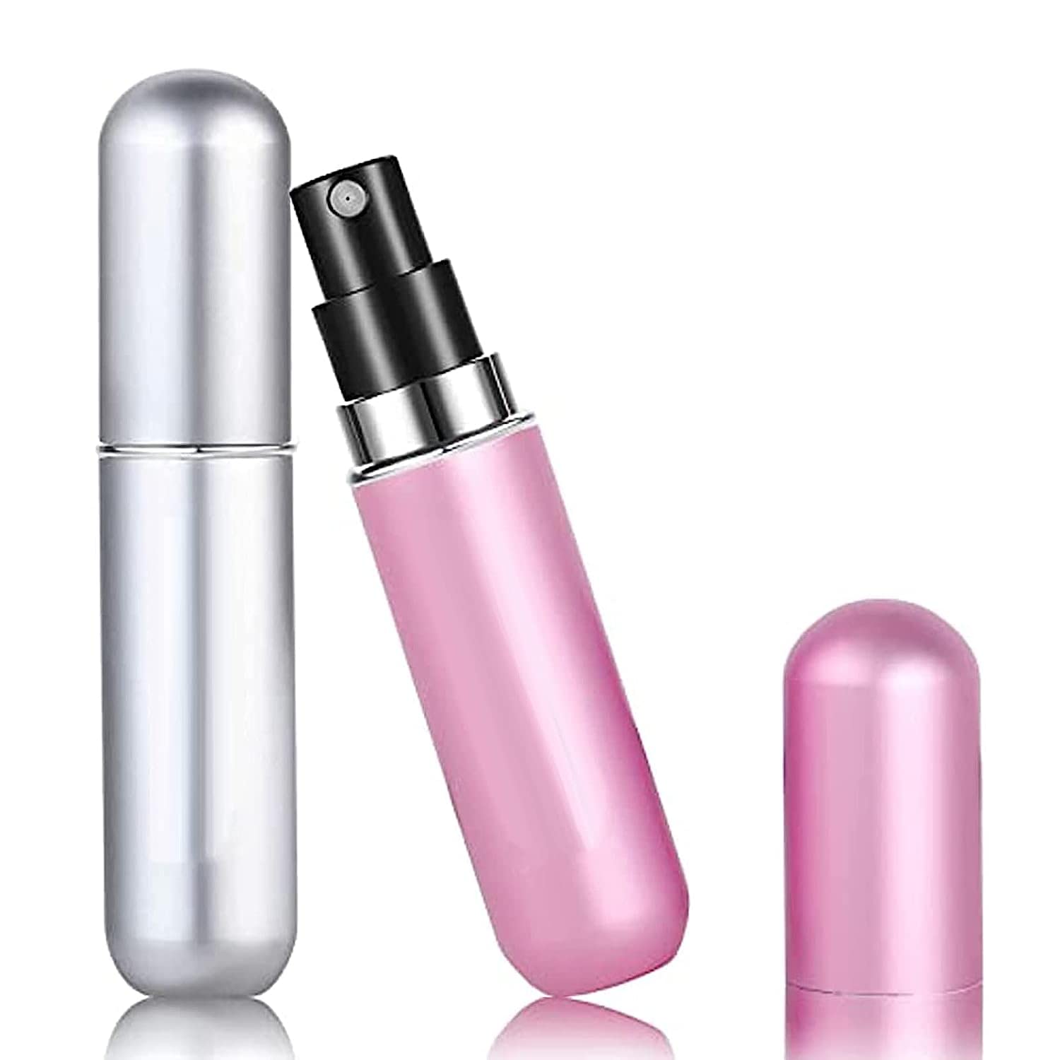 VIPREKHO Portable Mini Refillable Perfume Empty Spray Bottle, 5ml Atomizer Refillable Perfume Spray Scent Pump Case for Traveling and Outgoing Pack of 2 Pcs (Multicolor)