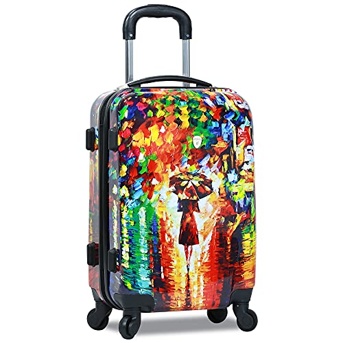 Dejuno Parisian Nights Hardside 3-PC Spinner Luggage Set, Multicolor, [III] 20x13x9,25x15x10,29x17.5x112