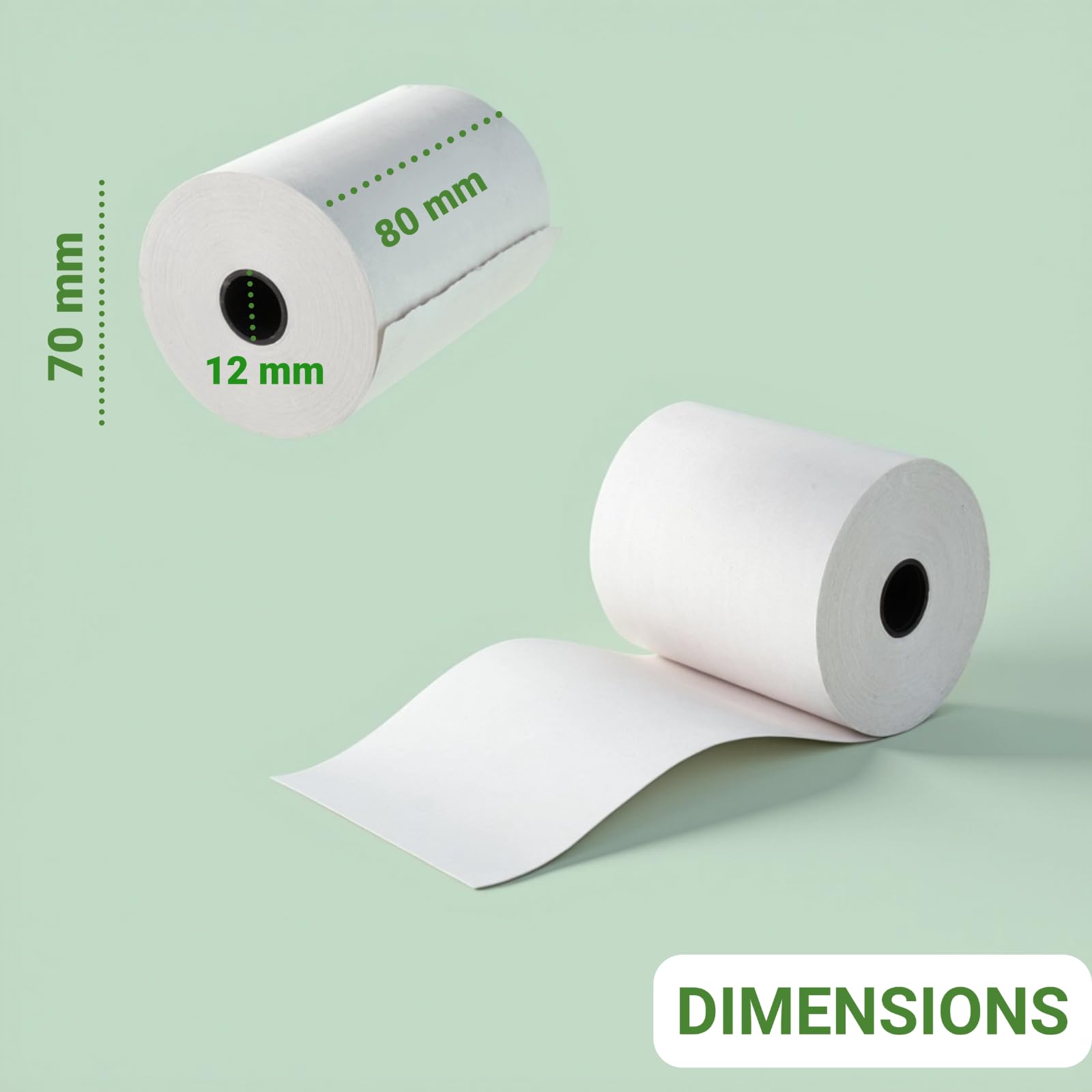 Rouleaux de Papier Thermique Premium 80x70x12 mm pour Imprimantes EPOS et POS Compatibles avec Toutes les Marques (Paquets de 20, 40, 60, 80, 100, 120) (20)