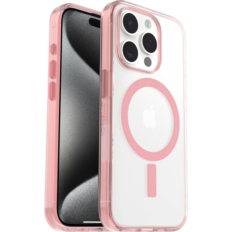 OtterBox Cover Serie Clear Case con MagSafe per iPhone 15 PRO, Resistente a Shock e Cadute, Ultra Sottile, Protettiva, Testata 3X Norme Mil-Std 810G, Anemone