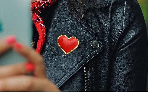 Image of 12 /25 /50 /100Pcs Multicolor Heart Love Lapel Pins Bulk - Metal Heart Health Brooch Badge For Men Women Clothes Bags Hats