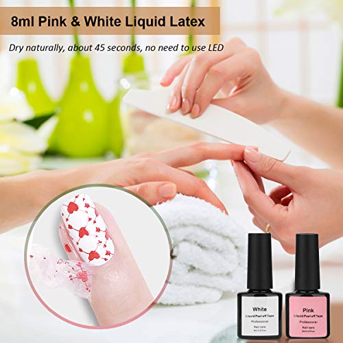 Nail Art Stamping Kit, mcwdoit 8PCS 8ml Stamping Gel Black White Pink Soak Off Nail Art UV Gel Polish