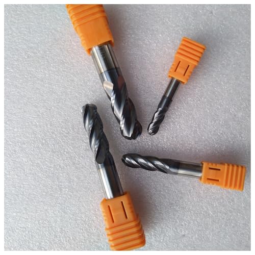 Fresas en espiral CNC HRC45 brocas de carburo de 4 flautas punta de bola R6X25mm 3
