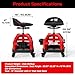 FreekyFit Rolling Shop Stool for Garage with Casters, DO02-Adjustable Height 360° Swivel Shop Seat with Tool Tray Storage, 330 LBS Capacity Padded Mechanic Stool, Magnetic Tool Hold, Heavy Duty, Red