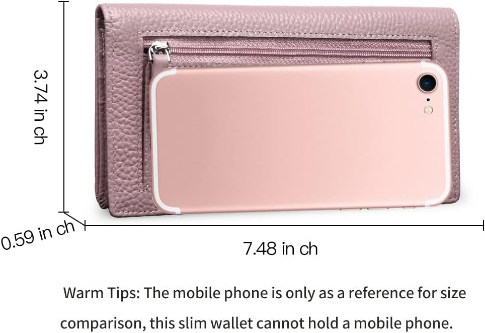 GOIACII Wallets for Women RFID Blocking Ultra Slim Leather Credit Card Holder Clutch - Image 3