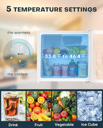 Image of Upstreman 1.7 Cu.ft Mini Fridge with Freezer, White-FR17