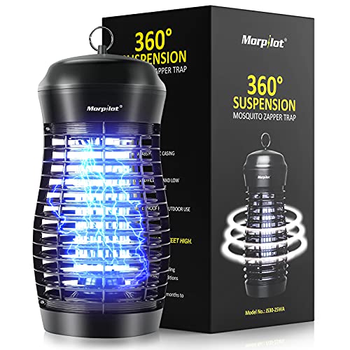 Morpilot Bug Zapper Outdoor 4200V Mosquito Electric Zapper 25W Mosquito lamp Killer Mosquito 2,500 Sq Insect Fly Trap Indoor & Outdoor - Waterproof Light Bulb Lamp