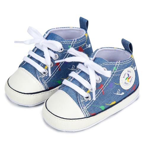 BEIDI Baby Girl Boy Shoes 0-18 Months,Infant Unique Essentials Gifts,Unisex Newborn Doll Slip-on Soft Sole High-top Frist Walking Sneakers3