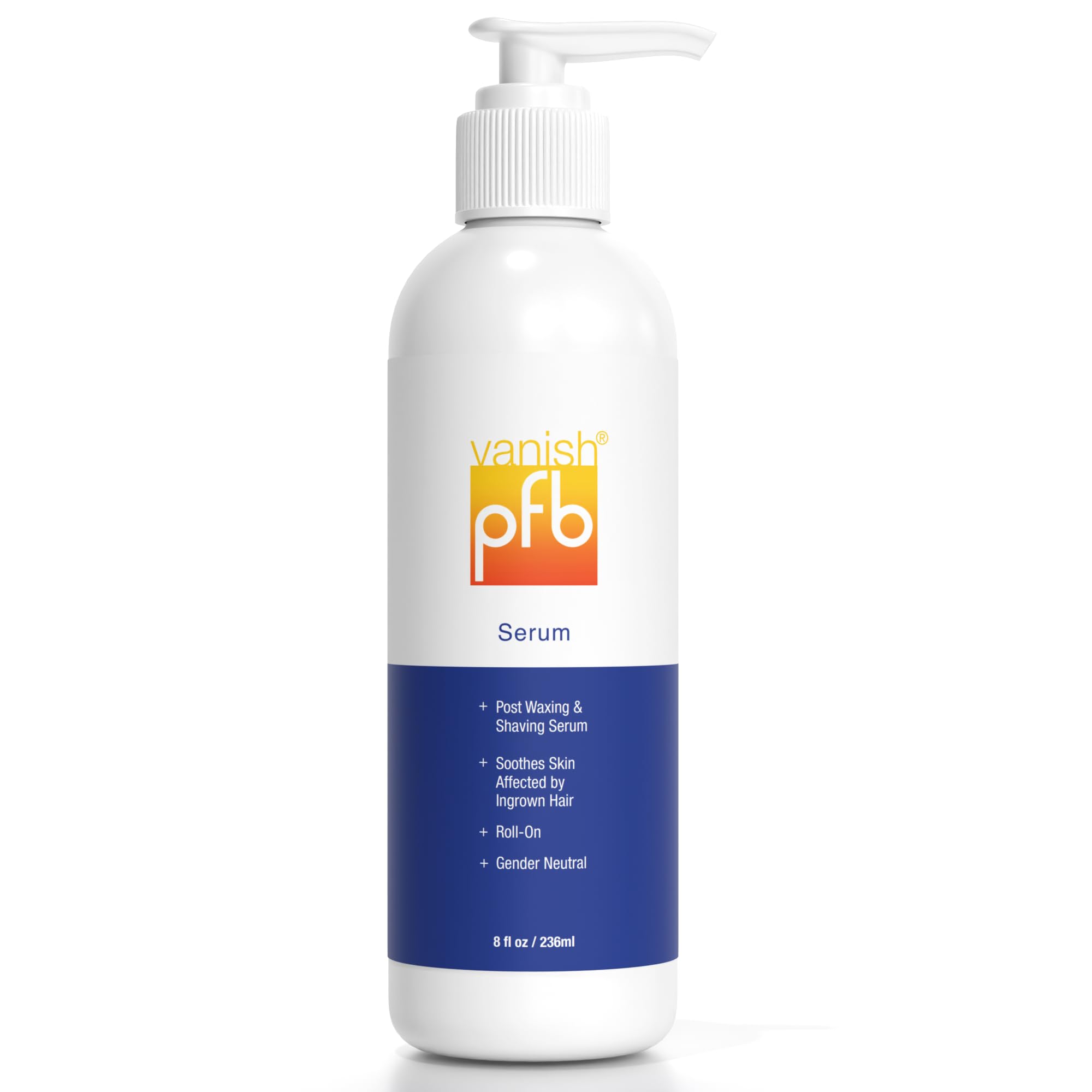 PFB Vanish Ingrown Hair Treatment 8oz. - NEW LARGE SIZE - Razor Bump Treatment for Men and Women. Ingrown Hair Remover-Ingrown Hair Serum. Razor Burn and Ingrown Hair Treatment 8oz