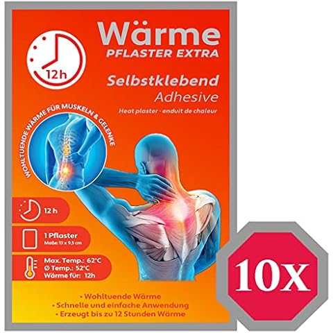 M&H-24 Wärmepflaster bis 12h für Rücken, Nacken, Bauch - Wärmekissen Wärmepads Rückenwärmer Nackenwärmer Wellnesprodukt für Massage & Entspannung Selbstklebend Cover
