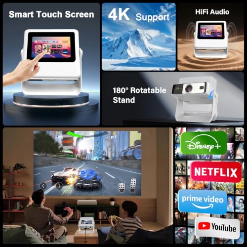 Image of Aepuesem Portable Outdoor Projector with Wifi and Bluetooth & Touchscreen
