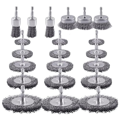 Image of 21Pcs Wire Brush for Drill Set