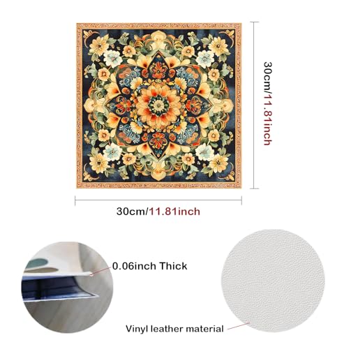 Image of Nuxovilar Peel and Stick Vinyl Floor Tiles, 11.8 inchx11.8 inch | Mandala Floral Pattern, 10-Pack Self-Adhesive Flooring for DIY Projects
