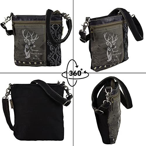 Domelo, Borsa a tracolla donna Nero Grau 25x26x5