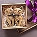 Imagen de LunarCharm Escultura de Madera para Escritorio de Pareja de Gatos
