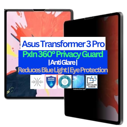 Image of Pxin Tablet Privacy Guard compatible with Asus Transformer 3 Pro | Screen protector | Anti-Glare | Blue light filter | 360 degree Anti Spy | Eye Protection