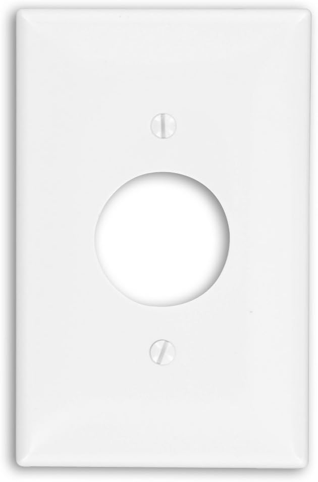 Leviton 1-Gang Single 1.406-Inch Hole Receptacle Wallplate, Midway Size, PJ7-I, Ivory