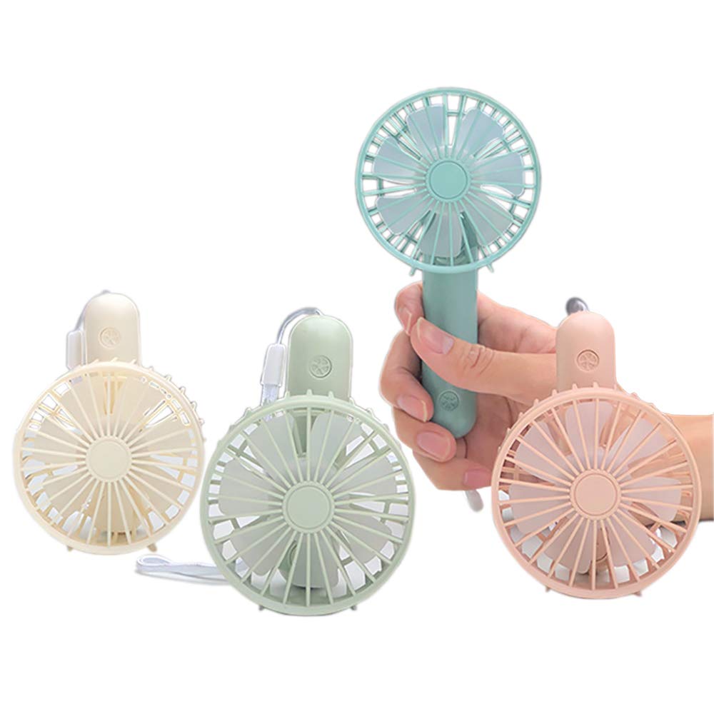 HUAHAT HuaHat [10pcs Pack] Super Mini Size Handheld USB Fan Foldable Macaroon Color 800mAh Built in Battery 3 Speeds Air Flow for Travel Camping Outdoor Activities (White, 10)