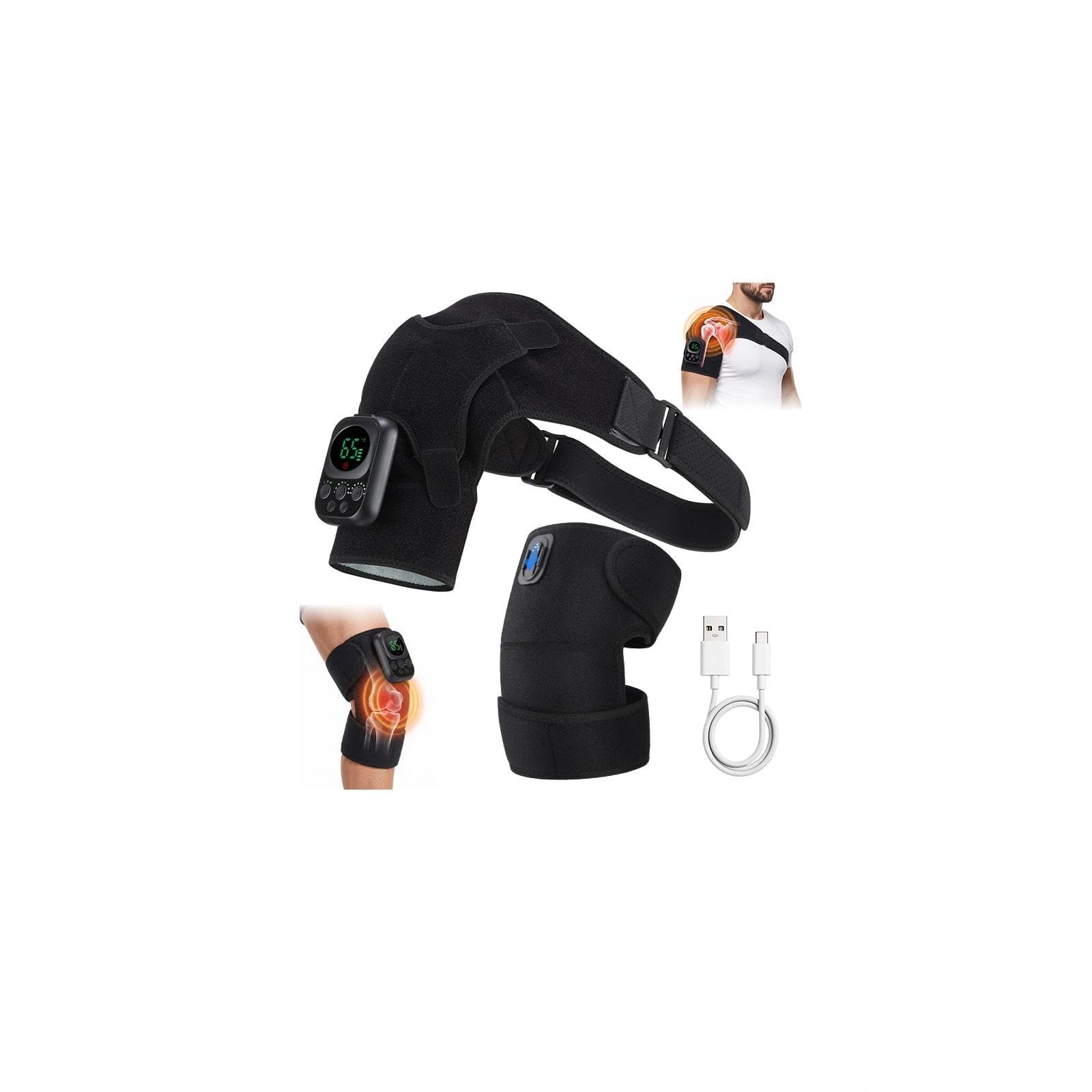 Schulter Massagegerät und Knie Massagegerät, 3-in-1 Kabellose Massagegerät