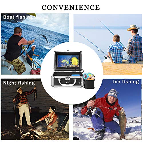 Anysun Underwater Fish Finder - Professional Fishing Video Camera with 7" TFT Color LCD HD Monitor 700TVL, CCD 15M Cable Length with Carry Case - Fun to See Fish Biting - Thumbnail 7