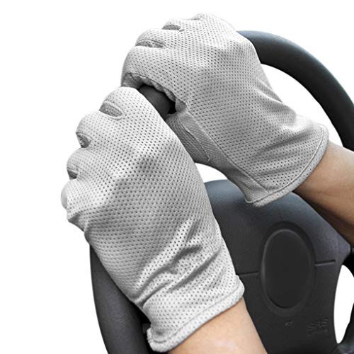 Women Sunscreen Gloves Sun Gloves Fishing Golf Driving Sunscreen Gloves Stretch Anti-slip Touch Screen Sun UV Protection Lace Gloves Party Gloves Gloves Summer Lady Screentouch Gloves (Light Grey)