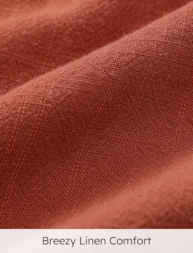 Image of PATPAT Family Matching Linen Outfits, Breathable Short Sleeve Summer Linen Outfits for Men, Women, and Kids