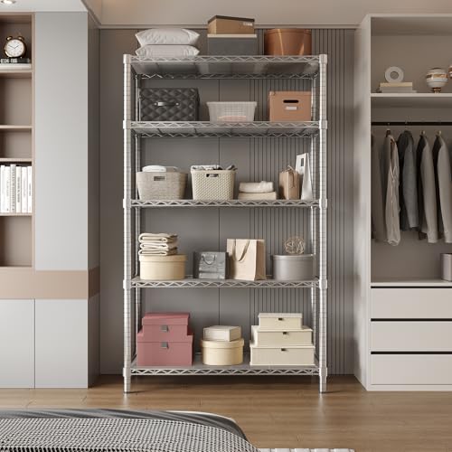 Image of ROOMTEC 5-Tier Wire Shelving Unit,40 inch W*16 inch D*72 inch H,Max Load 2000 lbs
