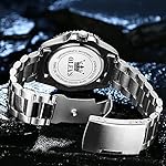 OLEVS Luxury Watches for Men Big Face Stainless Steel Business Dress Analog Quartz Watch with Day Waterproof Luminous Mens Wrist Watch - Image 4