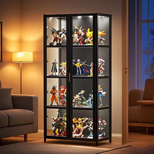 Poxvythb vitrine vitrine pour Collection Vitrina Cristal Vitrina Madera Vitrina de Colección de Acrílico, Vitrina Hecha A Mano para Oficinas, Dormitorios sin luz.(62x33x130cm/Blanco)