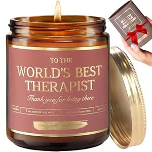 Gift for Therapists – World’s Best Therapist Candle | Thank You Appreciation Gift Idea for Women Therapists, Mental Heatlh Professionals, Occupational Therapy, Respiratory, Physical Therapist Gifts