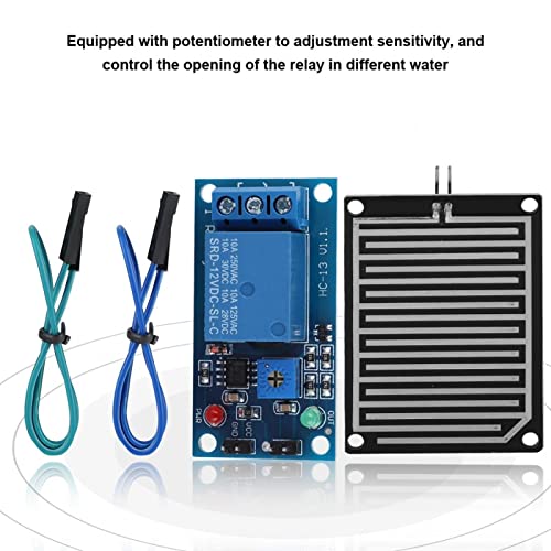 Rain Water Sensor Module, Raindrops Sensor, Raindrops , 12V Rain Water Detection Module Relay Control with Relay and 20cm cable - Image 4