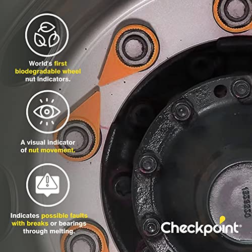 Image of Checkpoint 33 mm Wheel Nut Indicators Orange - High-Temperature Lug Nut Safety Indicators, Heat & Movement Detection for Commercial Trucks, Fleets & Trailers (100 Pack)