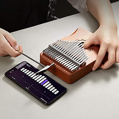 YXSH Piano De Pulgar Portátil 21 Teclas, Madera De Caoba Piano De Pulgar Piano De Dedo Kalimba Instrumento Musical De 17 Teclas con Martillo De Afinación para Adultos/Niños