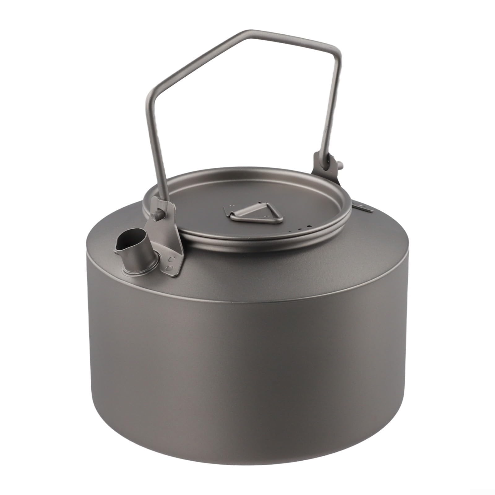 Hervidor de titanio de 980 ml con asa plegable para un transporte cómodo y hervir té, café y agua (estilo esmerilado)
