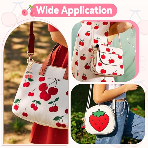 Image of TINKRSTUFF Cherry Bag Charm Cute Key Chains Cherry Purse Charms for Handbags, Strawberry Keychain Best Gifts