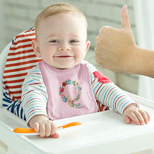 Letter Q Floral Monogram Initial Baby Bib3