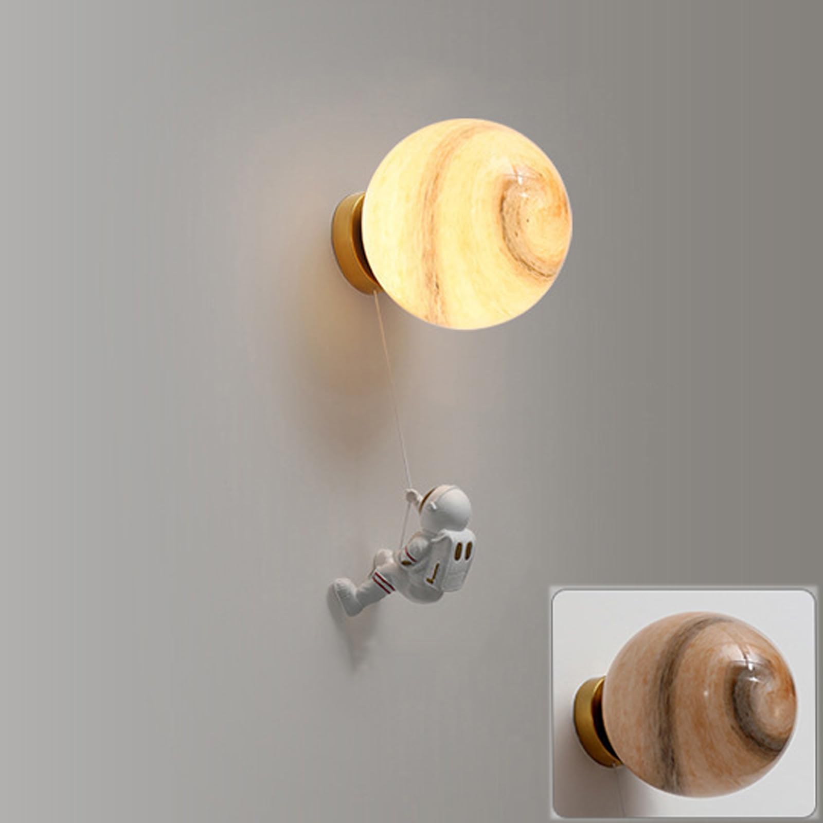 Apliques de Pared Led de 9 Pulgadas Infantiles Decorativos con Figuras de Astronautas Colgantes