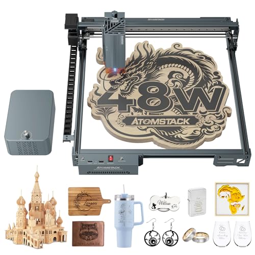 ATOMSTACK A40 PRO V2 Graveur Laser 40W/20W avec Air Assist 60L/min, Découpeur Laser Haute Précision 500mm/s, Mise au Point Automatique, Machine CNC pour...
