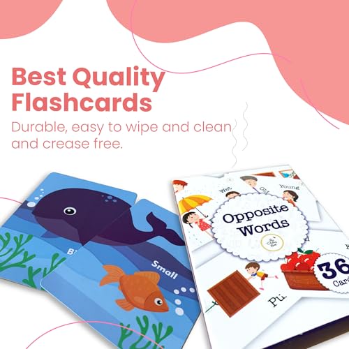 Image of Opposite Words Flash Cards | 36 Laminated Cards | Age Group: 2-4 Years | Science Educational & Fun Activity for Kids