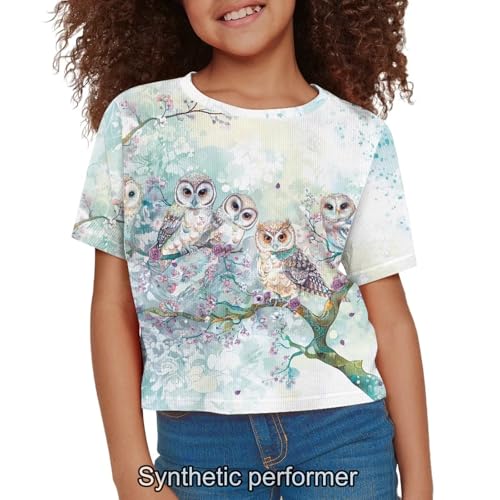 Image of 4th of July Shirt for Girls 7-8 Years US Flag Crop Tops Kids Outfit Independent Day Graphic Tee-