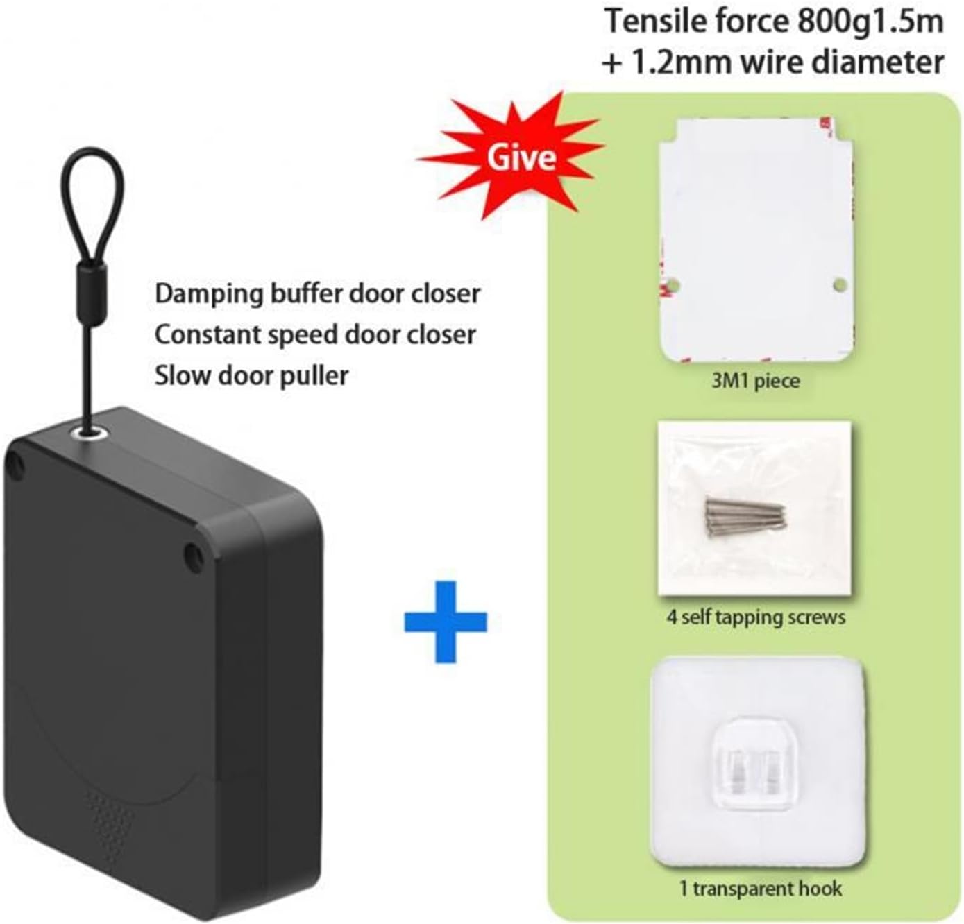 Upgrade Damping Buffer Door Closer Punch Free Sliding Multifunctional Close(Style B)