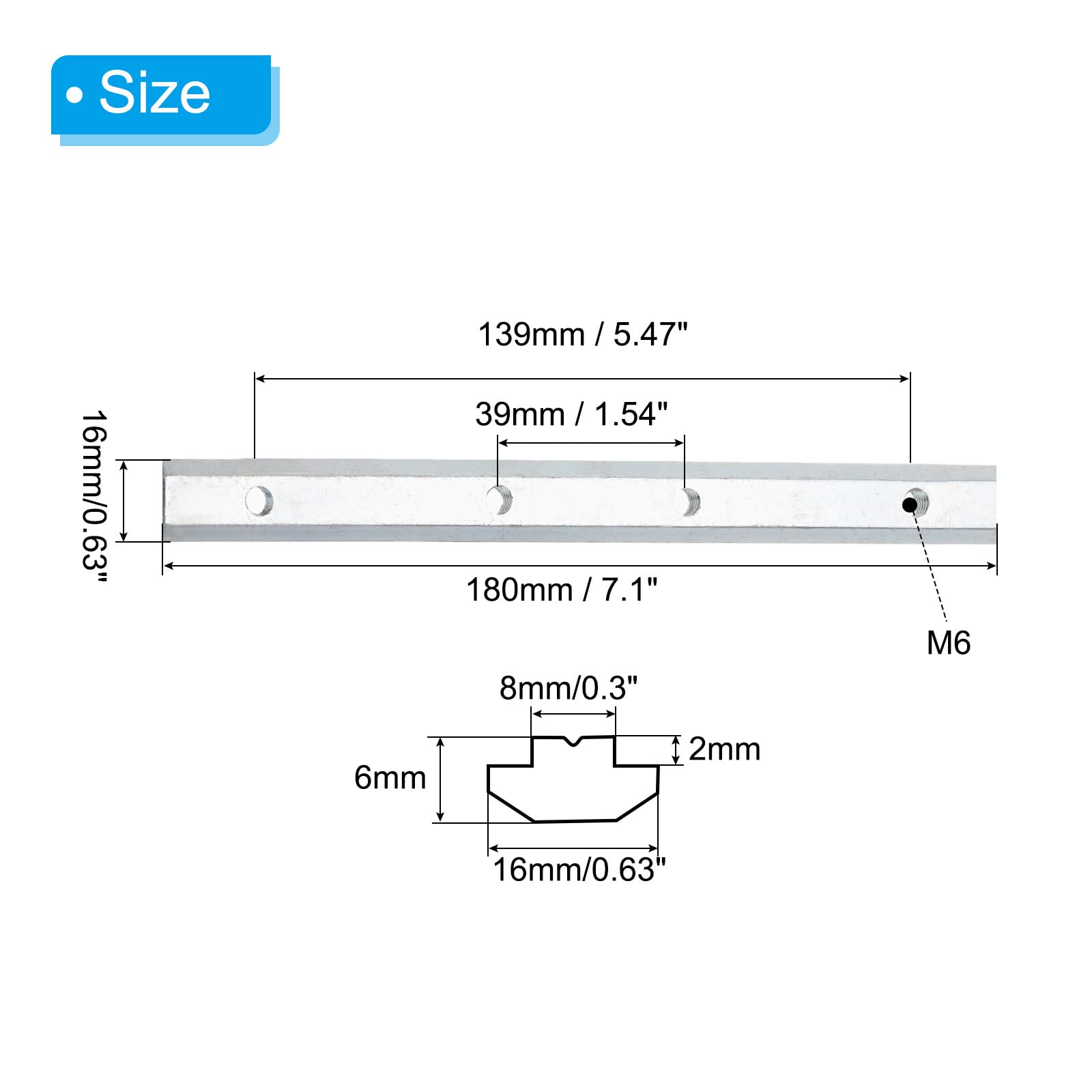 PATIKIL 7.1 Inch Straight Line Connector - Image 2