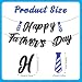 Happy Father’s Day Banner – Pre-Strung Black Letter Glitter Garland with Blue Tie Cutouts for Dad Appreciation, Father’s Day Party Decorations, Home Décor