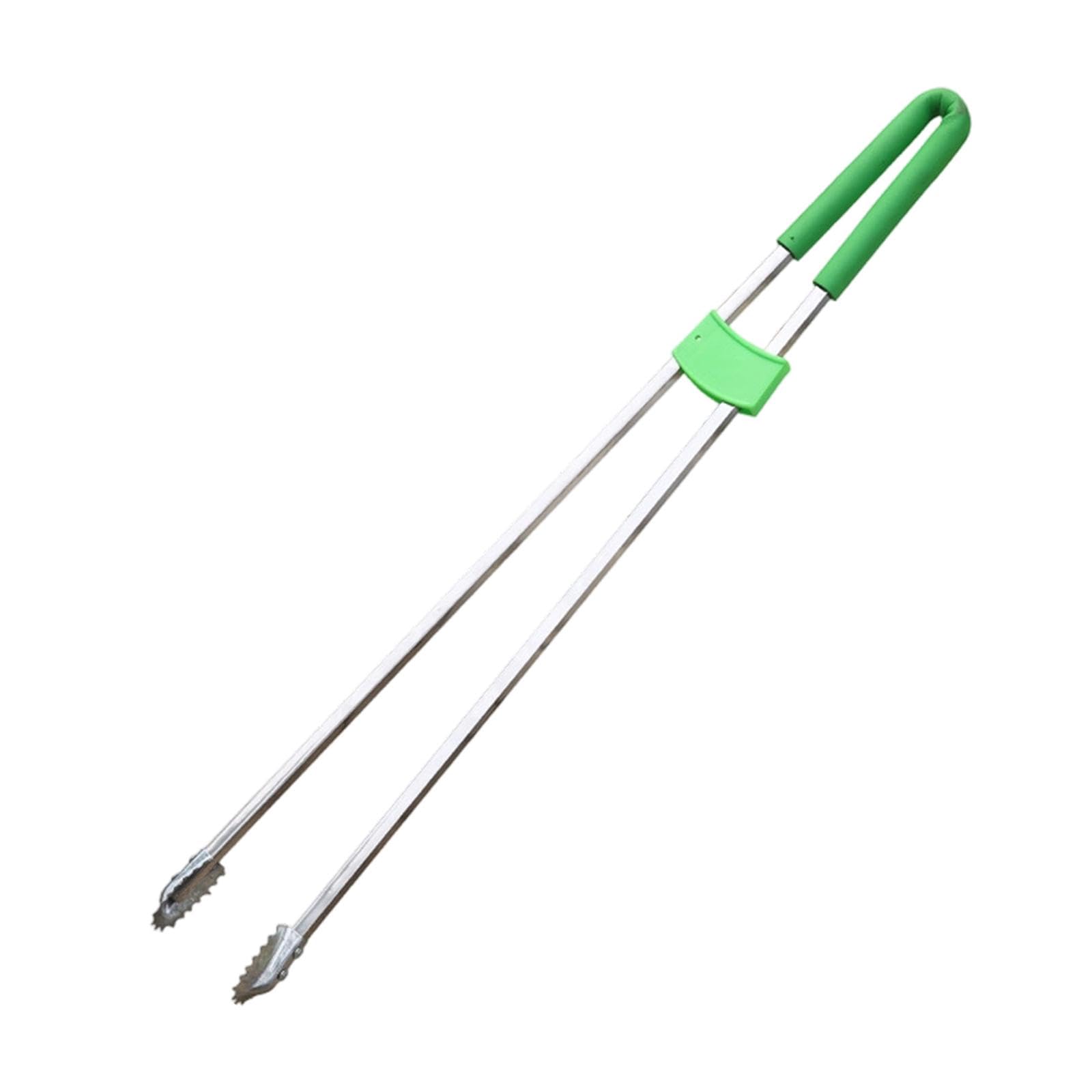Pince à Déchets Double Tige Acier Inoxydable 91cm, Ramasse-Détritus Longue Portée pour Personnes Âgées, Outil Nettoyage Ergonomique, pour Rue, Jardin Ou Étang, Tige En Acier