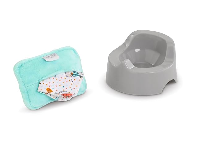 Corolle-Mon Premier Poupon- Orinal y Toallita de Tela con Funda, para Muñecos de 30-36 cm (9000110750)