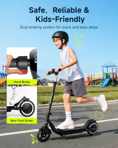 Image of ECOROAD EK6 Kids Electric Scooter for 6-12, 3 /6 /10mph Speeds for Ultimate Comfort & Adjustable Height, 150W & Dual Brake Safety Electric Scooter, for Outdoor Play, Park Rides (Rider:3.9-5.2 FT)