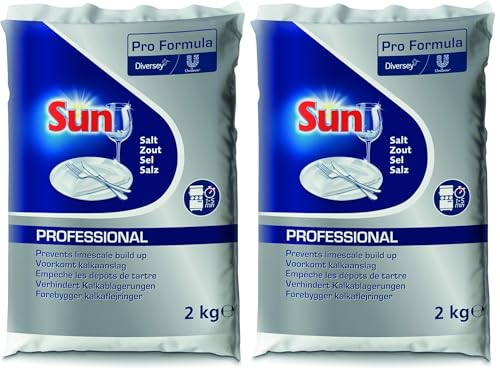 Sun Professionnel Sel Régénérant pour lave vaisselle, 2 kg, Sans parfum (Lot de 2)