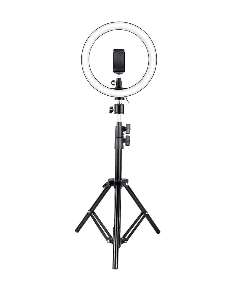 Doki LS002 LED Redondo con Tripode 210cm, Diameter 26cm Ring Light para Maquillaje, Tiktok, Stream, Fotografia